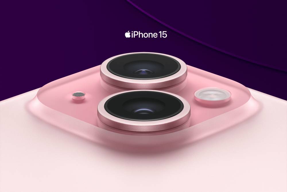 iPhone 15 – Ny kamera (rosa)