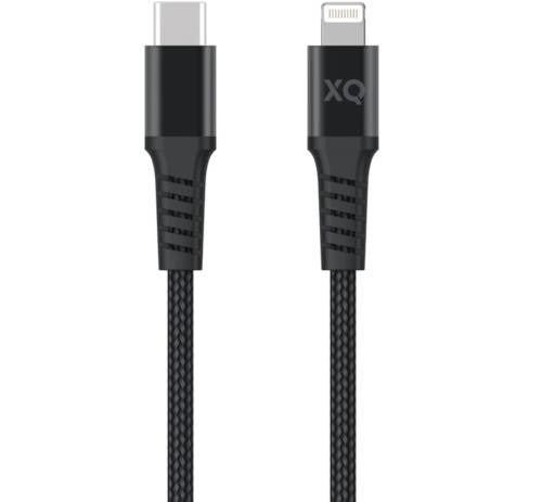 XQISIT Extra Strong Braided Lightning to USB-C 3.0 Svart