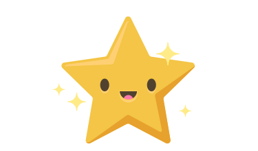 Emojibild av en glad stjärna.