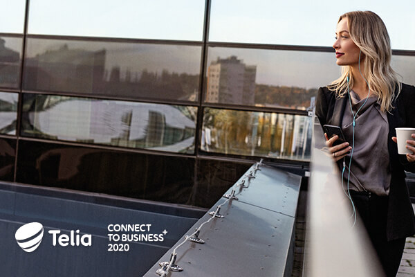Kvinna som är redo för Telia Connect to business 2020