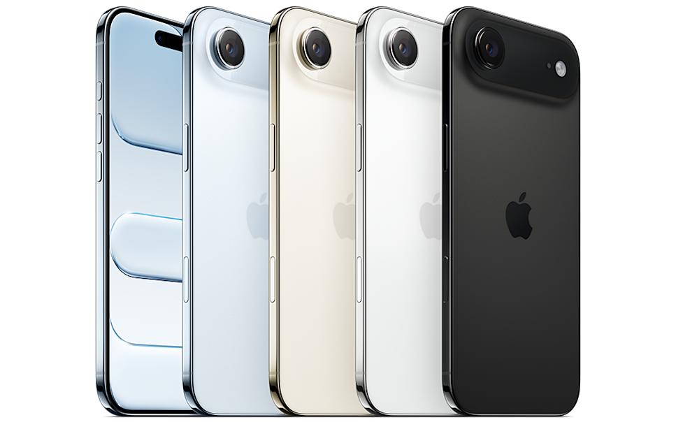 Apple iPhone Air alla färger uppställda.