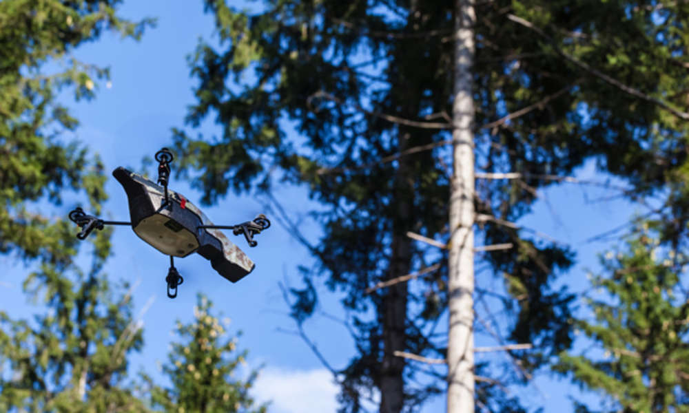 Drönare i Skogssällskapets forskningsskog