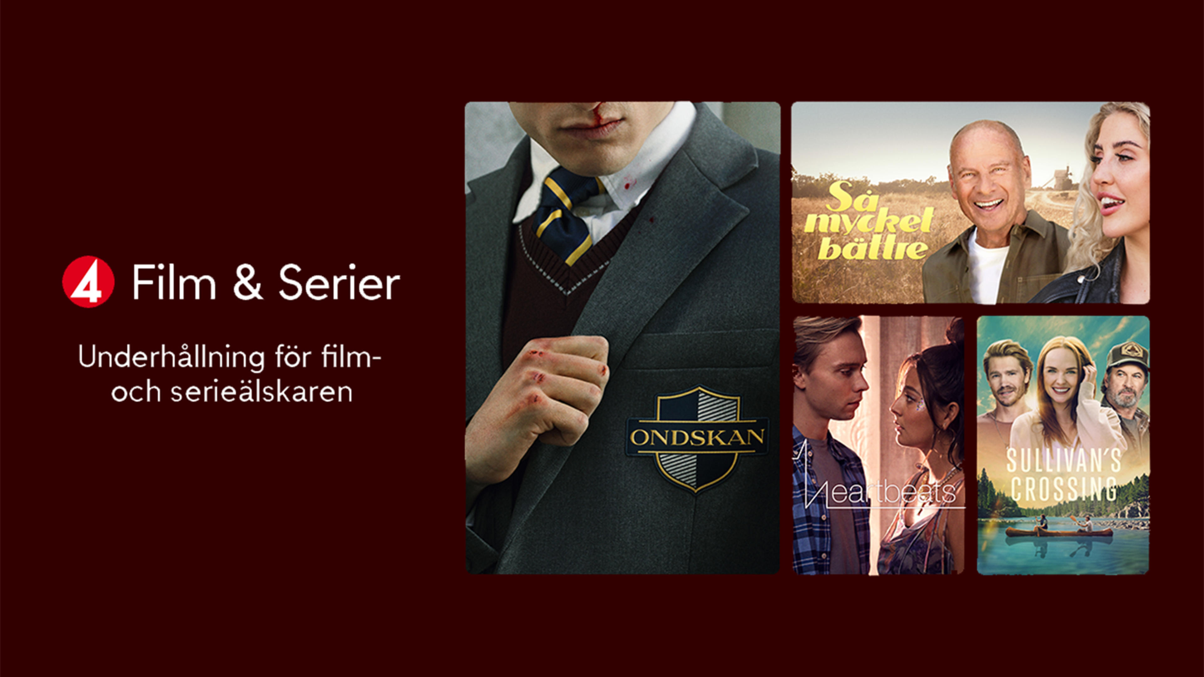 Under november 2023 på TV4 Play kommer du att kunna se nya versionen av Ondskan - ny miniserie, samt nya säsong av Så mycket Bättre och mycket annat.