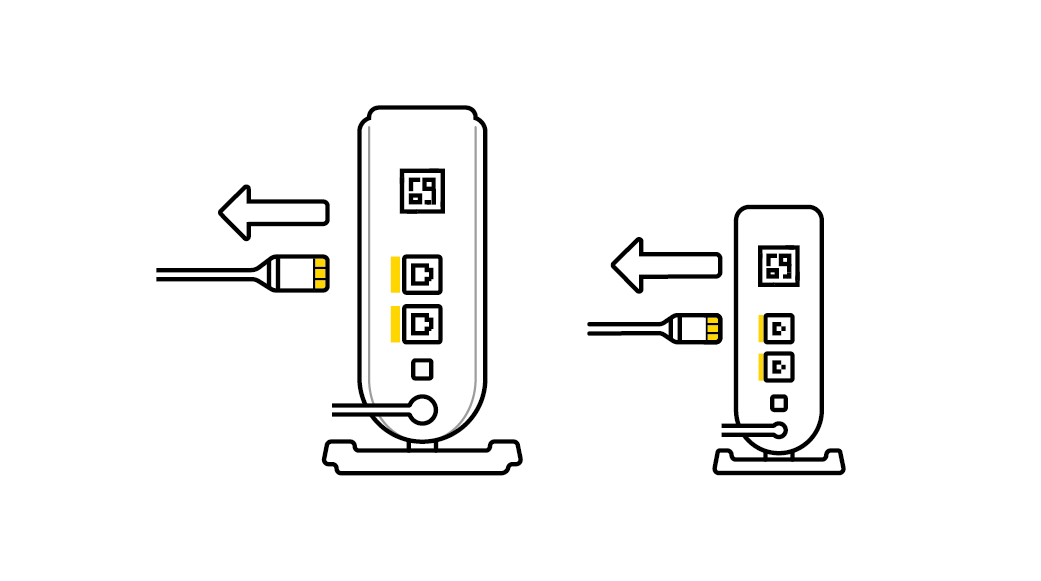 Koppla bort nätverkskabeln