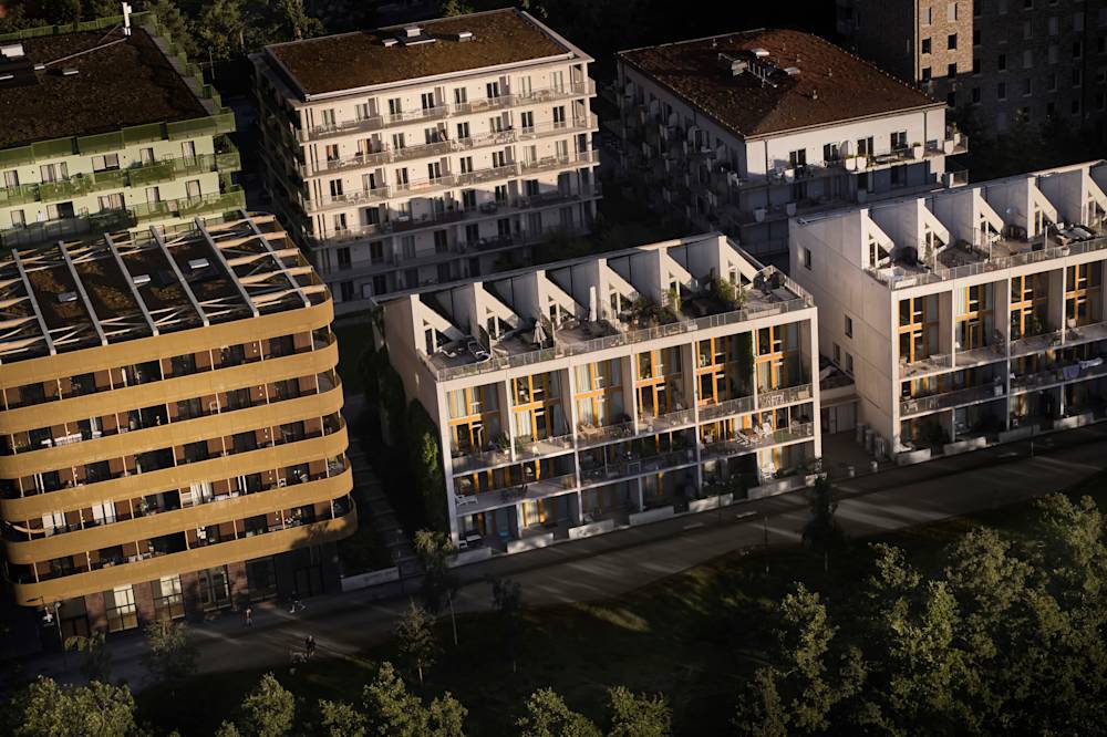 Huslängor med spännande fasader