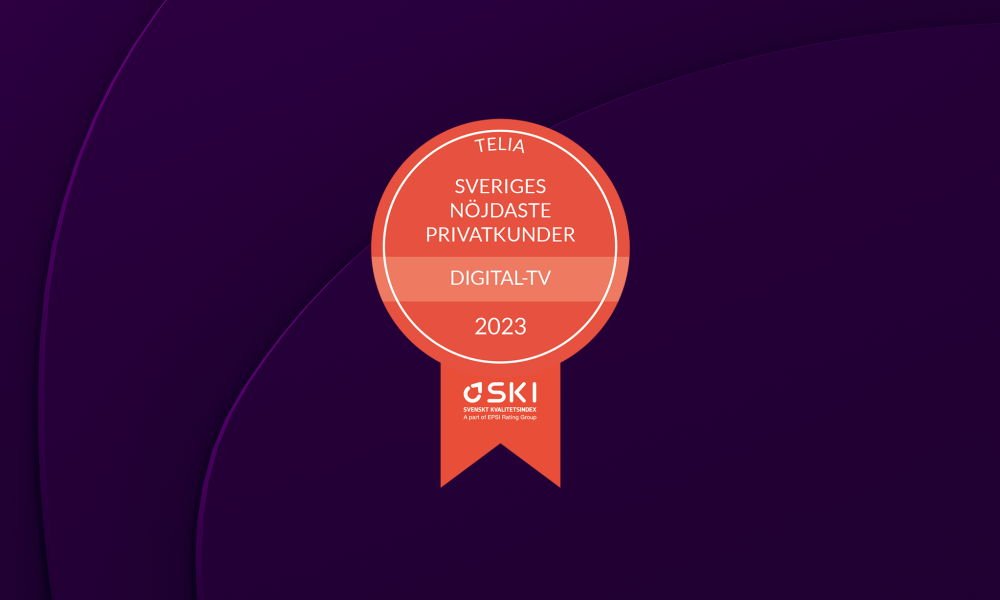 Svenskt Kvalitetsindex (SKI) har utsett Telia till vinnare inom digital-tv. Vi är stolta över att återigen ha Sveriges mest nöjda tv-kunder.