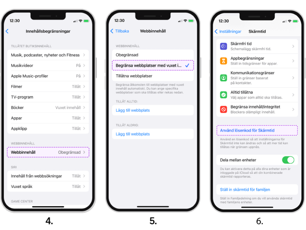 Så ställer du in barnskydd på iOS, del 2.