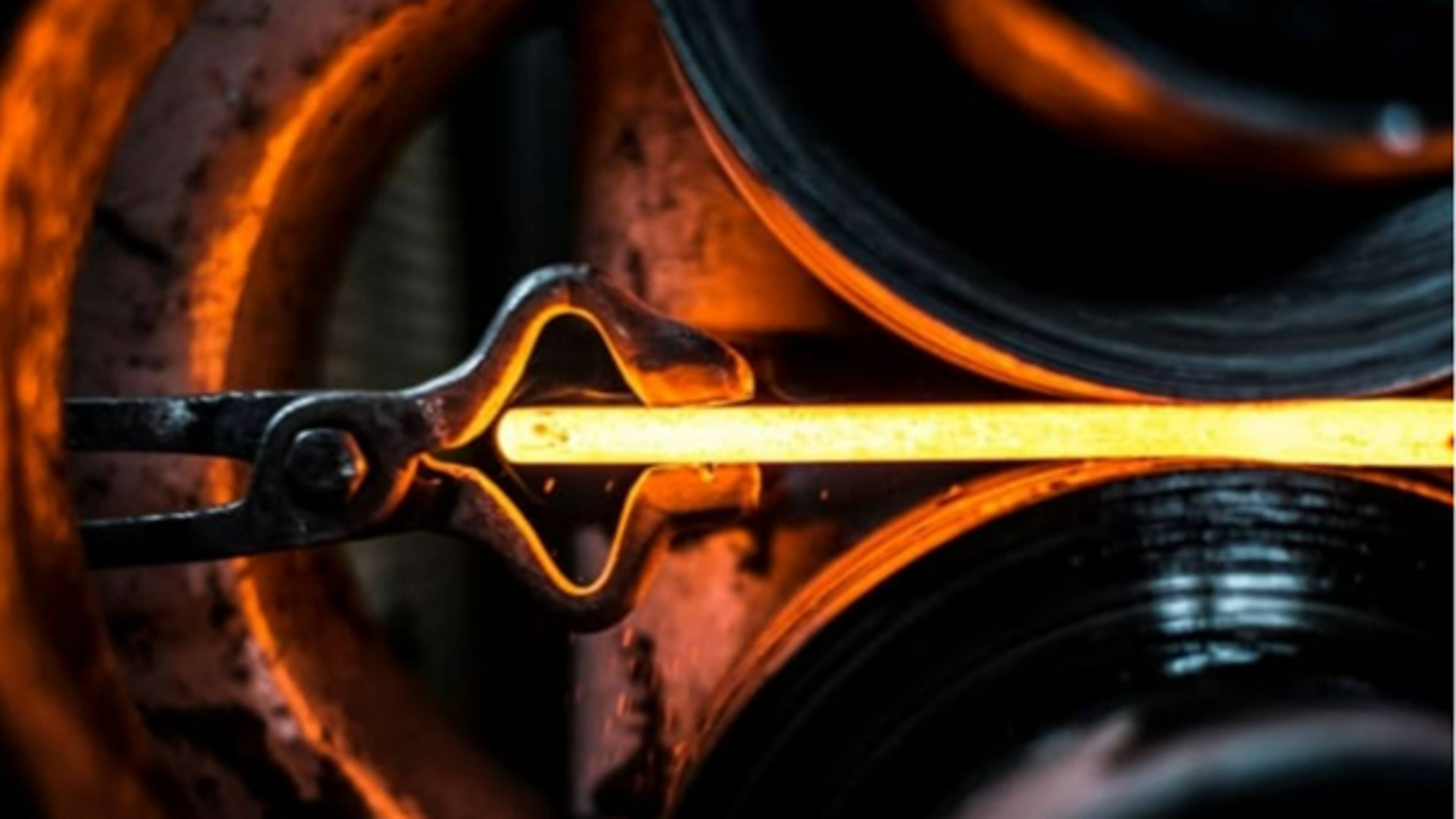 Damasteel image of red hot iron