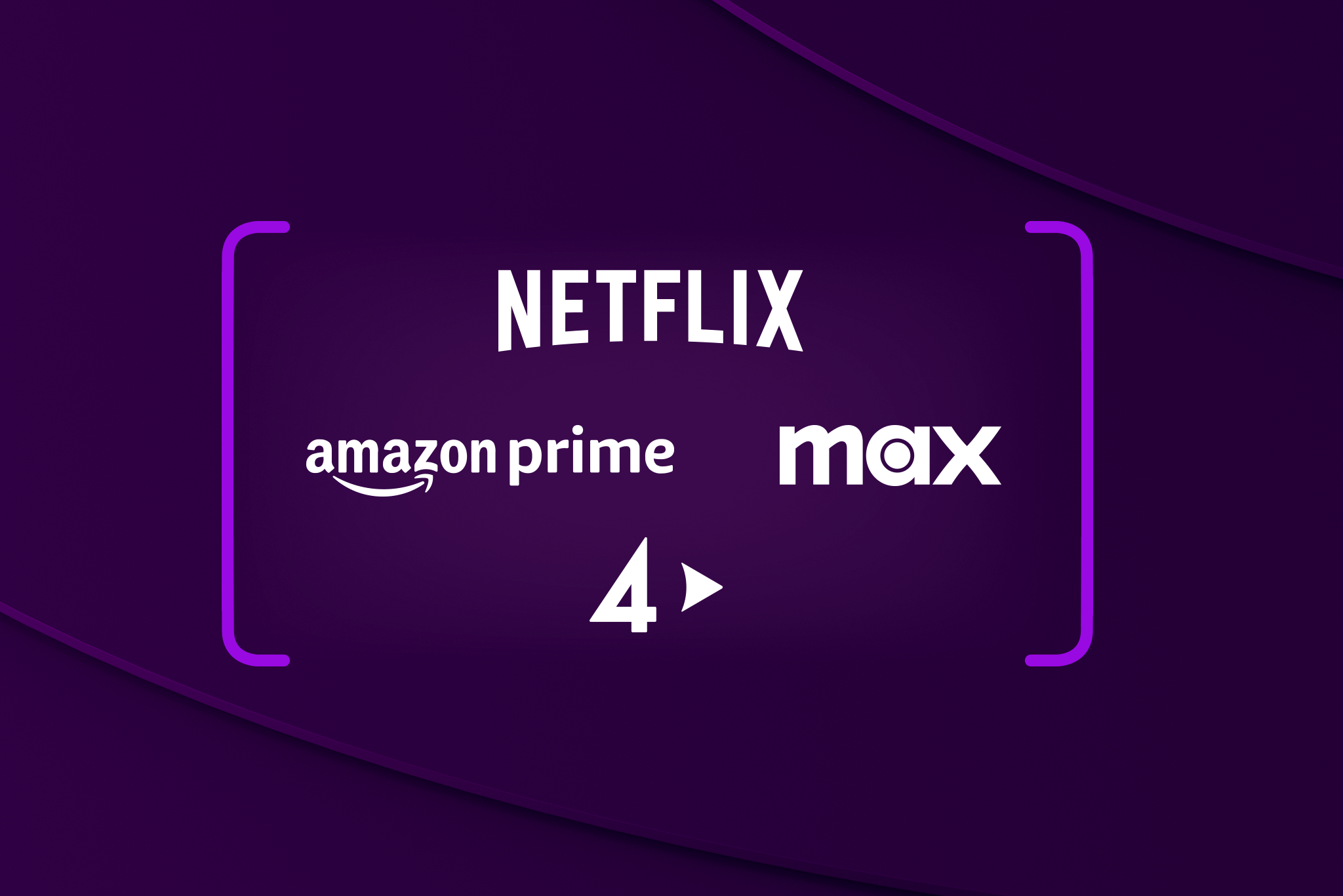 Collage med paketet All film och serier från Netflix, Amazon Prime, Max & TV4 Play.