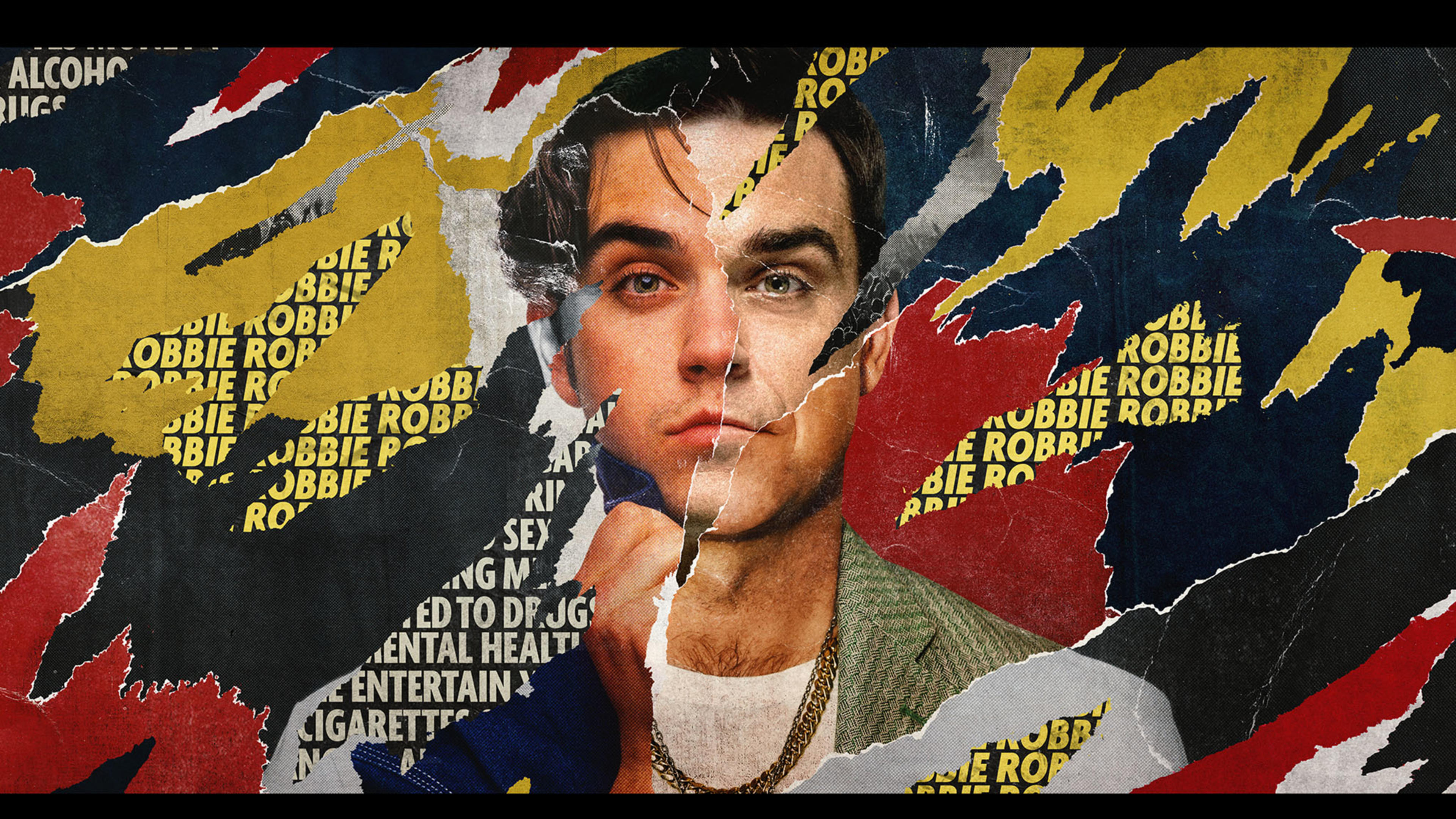 Robbie Williams på Netflix i november 2023. Efter 25 år som framgångsrik soloartist ser Robbie tillbaka på sitt yngre jag och reflekterar över sitt liv i strålkastarljuset.