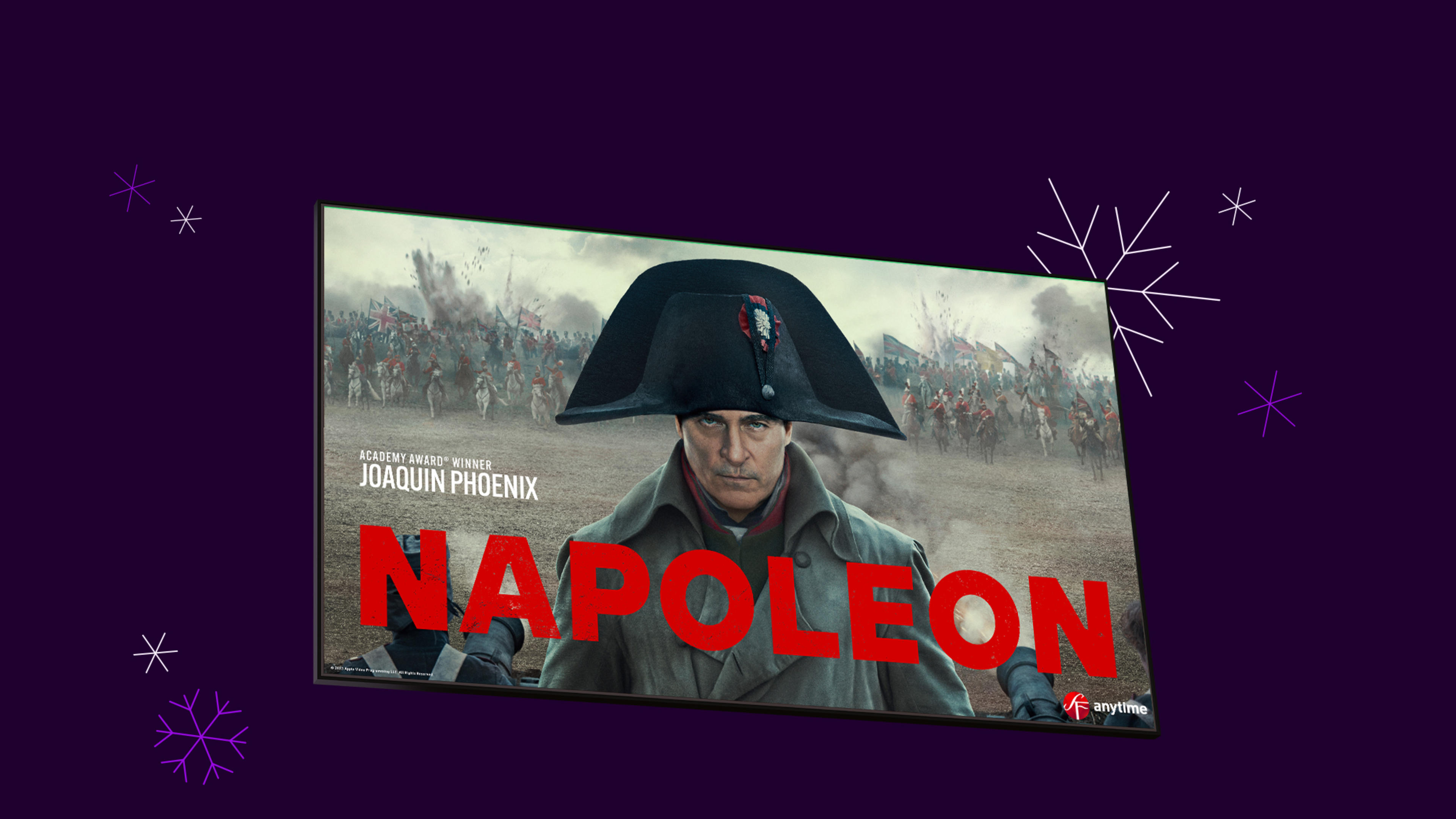 Storfilmen Napoleon med Joaquin Phoenix och Vanessa Kirby. I regi av Ridley Scott är bara en av många hyrfilmspremiärer du kan se fram emot i Filmbutiken under januari 2024.