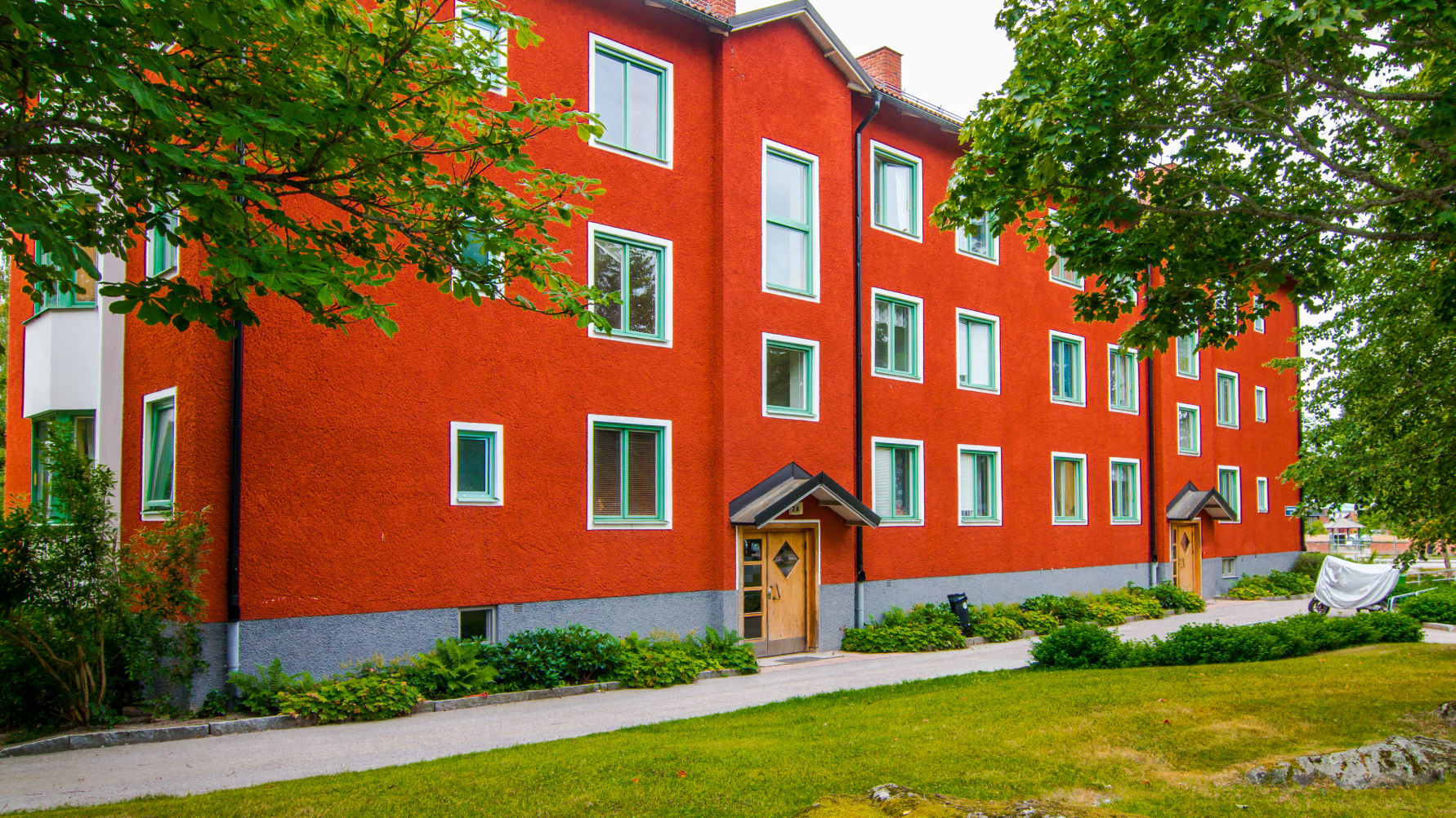 Fasad på fastighet från Bostads AB i Västerås