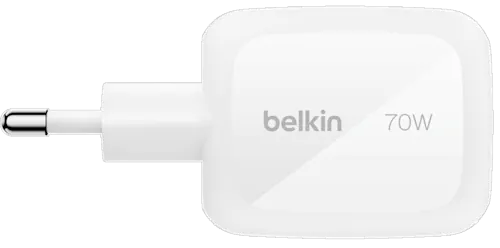 Belkin BoostCharge Pro GaN 70W med Reseadapter Vit