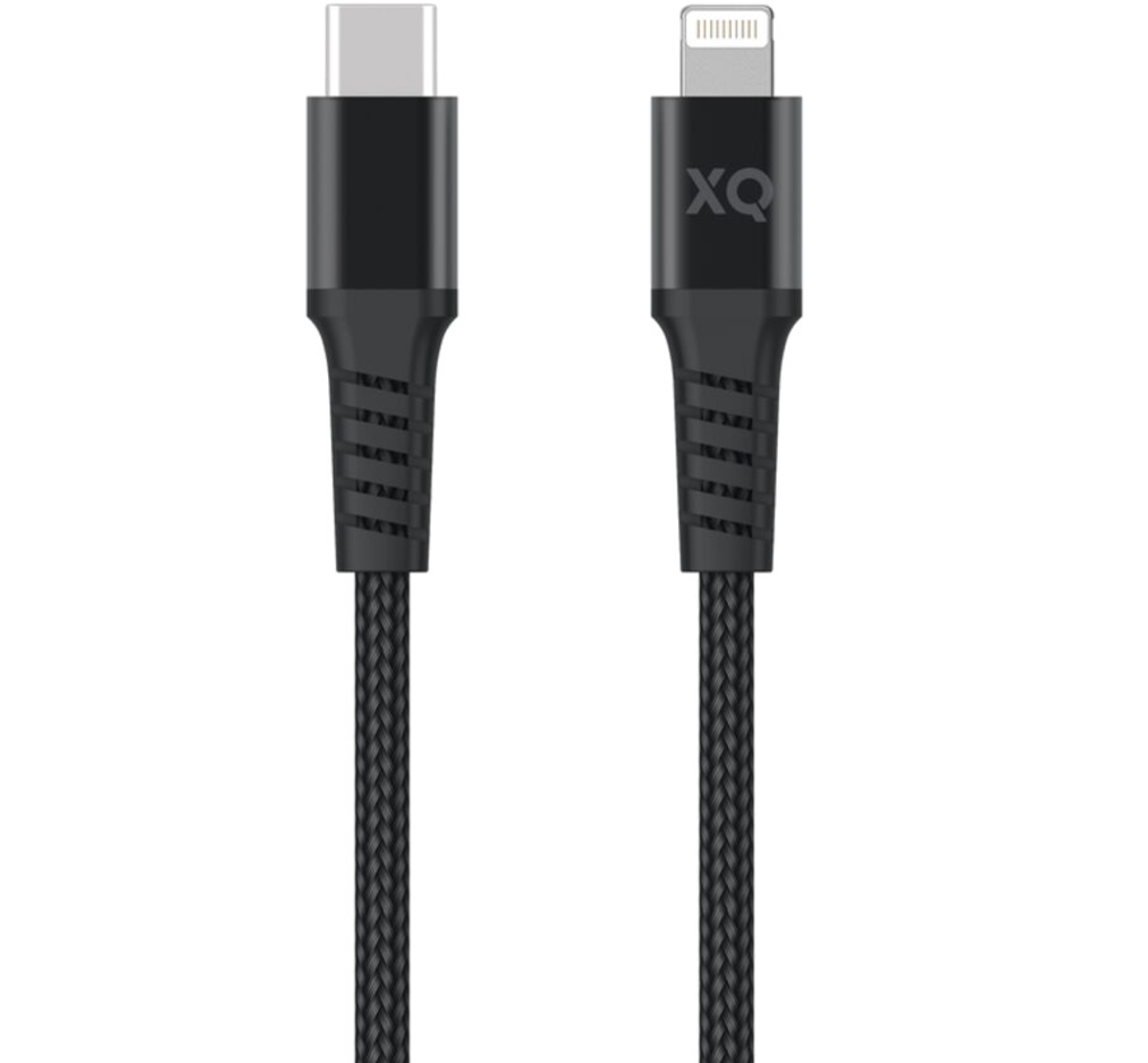 XQISIT Extra Strong Braided Lightning to USB-C 3.0 Svart