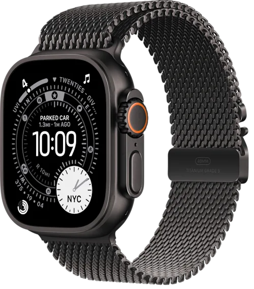 Apple Watch Ultra 3 5G 49mm Milanese M Svart Titan