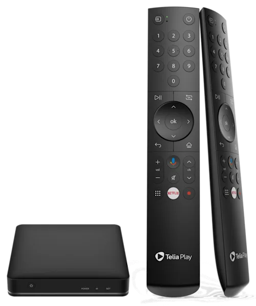 Telia Play Hub och fjärrkontroll med siffror