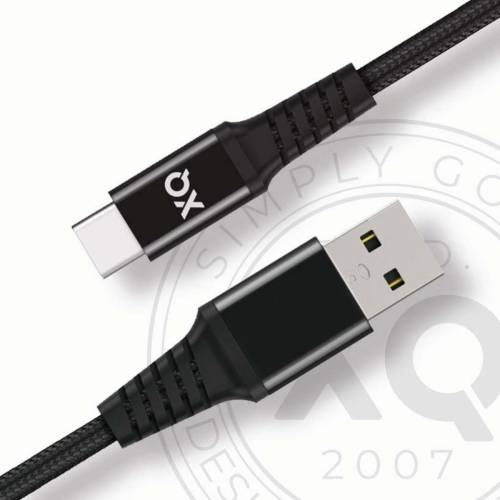 Extra Strong Braided USB C 3.0 to USB-A Svart
