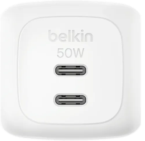 Belkin Dual USB-C PD Väggladdare 50W PPS Vit