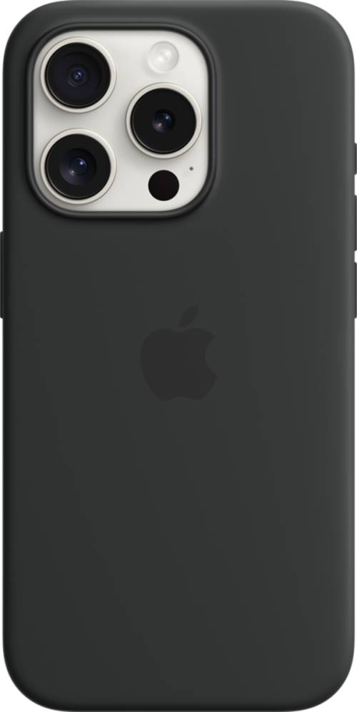 iPhone 15 Pro Max Silicone Case MagSafe Svart