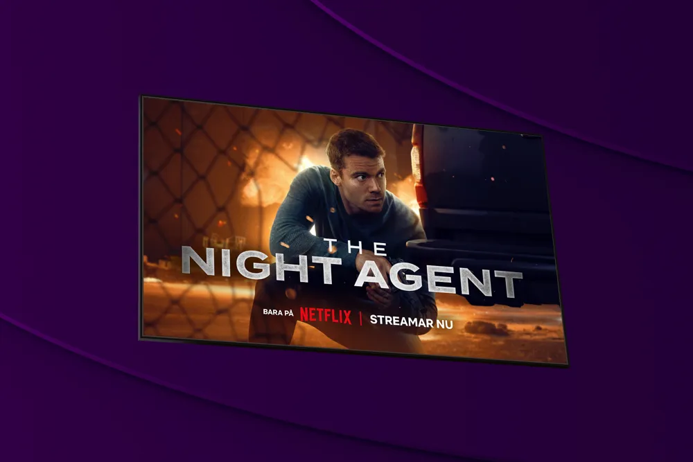 Innehåll från den amerikanska drama- och actionthrillerserien The Night Agent – streama den tredje och senaste säsongen på Netflix med Telia nu.