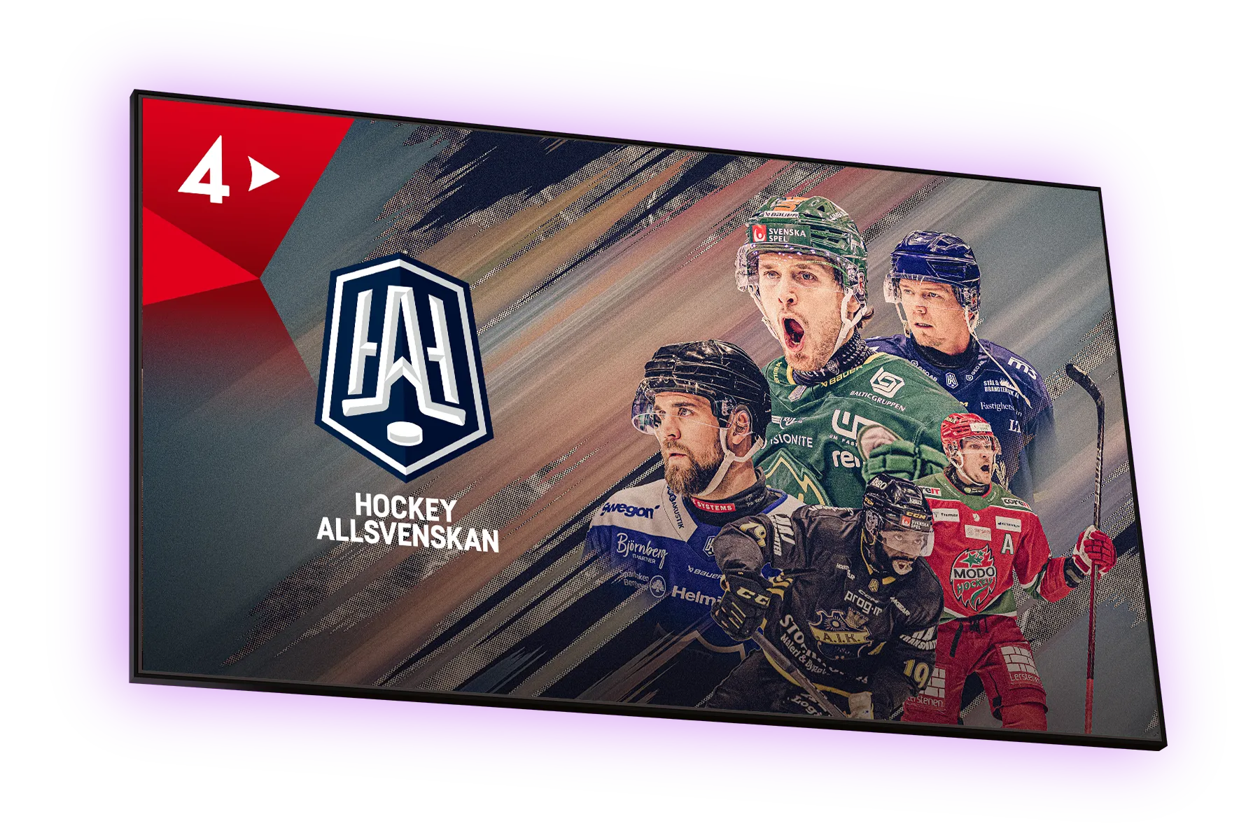 Streama HockeyAllsvenskan 2025/26 på TV4 Play med Telia och något av våra paket Största sportpaketet, TV4 Play Sport Total eller TV4 Play Sport Hockey.