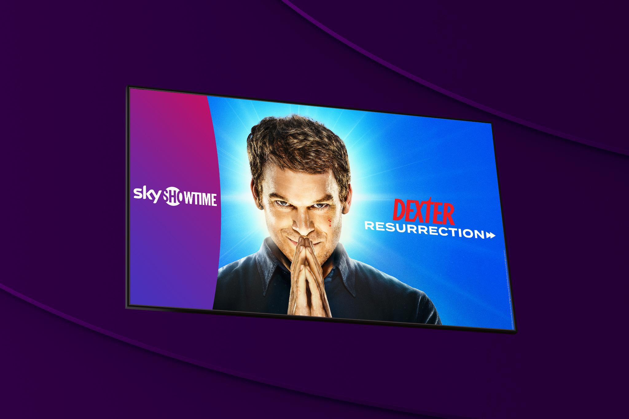 Huvudkaraktären Dexter Morgan från den nya serien Dexter: Resurrection som har premiär och går att streama på SkyShowtime från den 12 september med Telia.