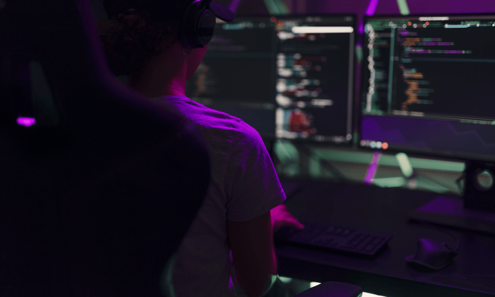 Hacker in front of computer screen