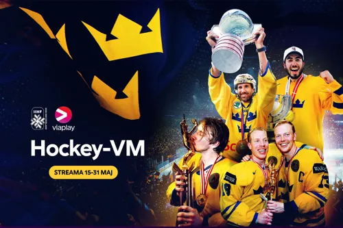 Aktuella ishockeyspelare från det svenska landslaget i hockey-VM 2026 tillsammans med texten "Streama 15–31 maj" – se alla matcher och tider för datumen här.