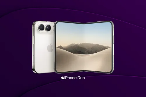 iPhone Duo med lila bakgrund