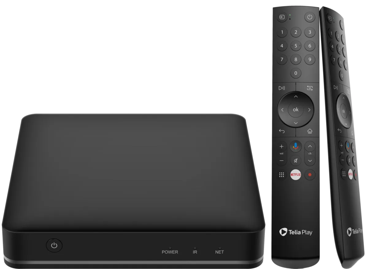 Telia Play Hub och fjärrkontroll med siffror