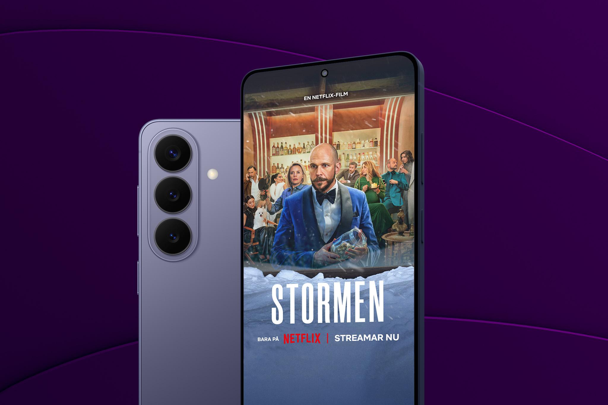 Samsung Galaxy S26 + Netflix med Stormen