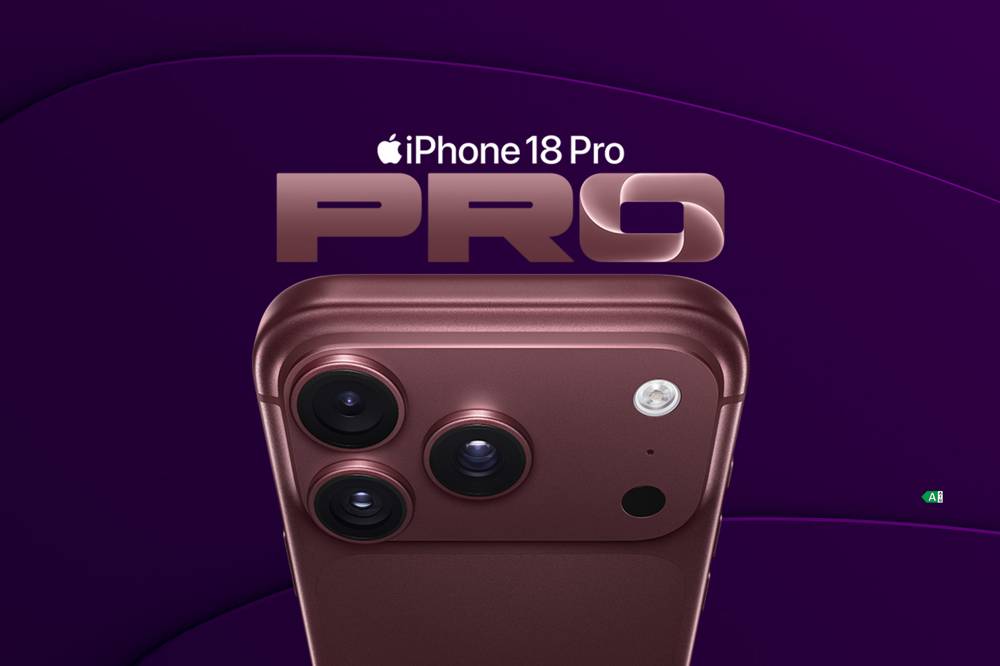 September 2026 - iPone 18 Pro lila bakgrund