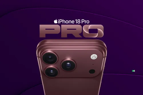 September 2026 - iPone 18 Pro lila bakgrund