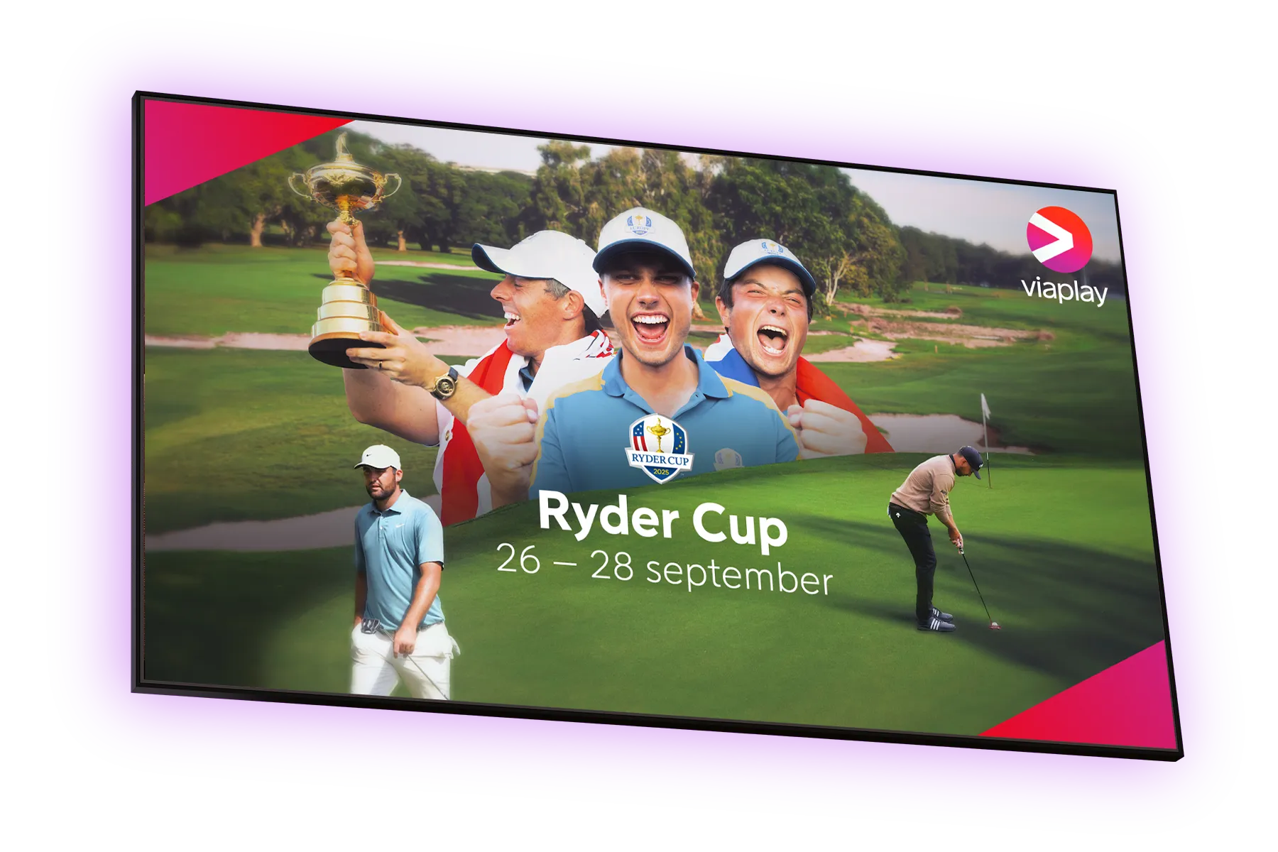 Aktuella golfspelare från Ryder Cup 2025 som du kan streama på Viaplay med Telia, helgen den 26–28 september 2025.