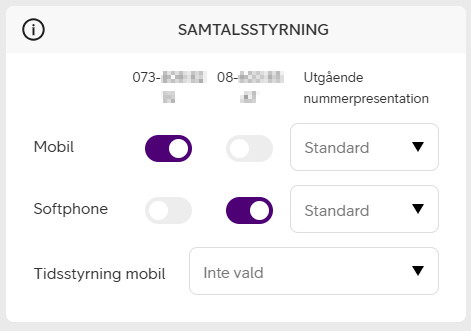 Hybridinställning växeln Telia Smart Connect