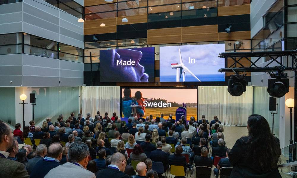 Telias företagsevent Connnected Business, scen på huvudkontoret i Solna.