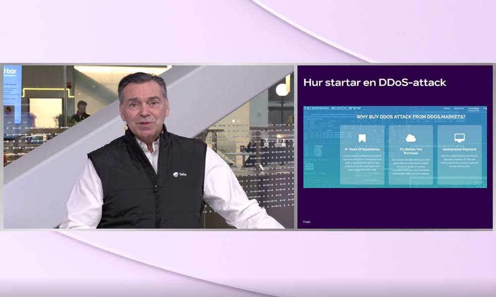 Bild från webbinarium om DDoS-skydd i praktiken.