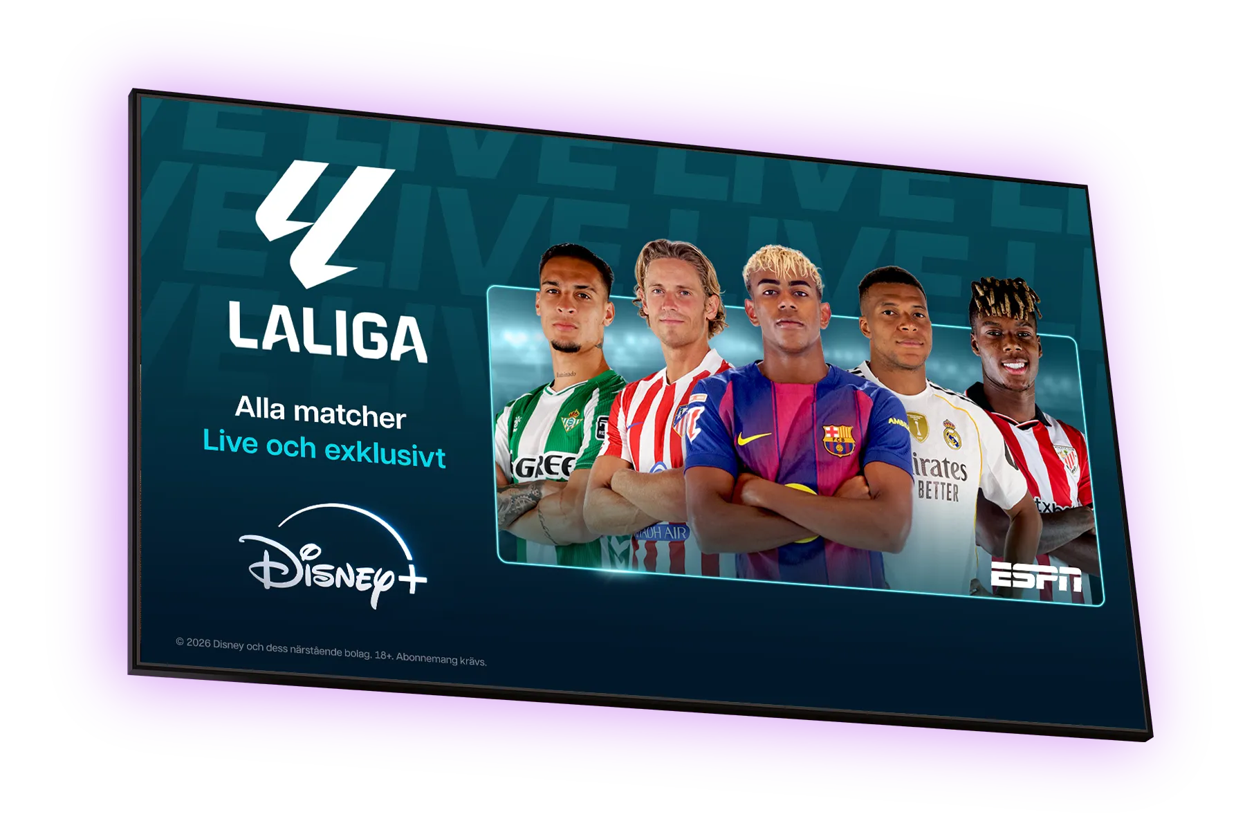 Aktuella fotbollsspelare i La Liga 2026/27 som du ser på Disney+ med något av våra sportpaket med rättigheterna till LALIGA.