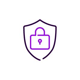 Lila sköld som symboliserar DDoS-skydd