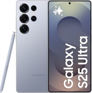 Samsung Galaxy S25 Ultra fram och baksida i färgen titanium silver blue