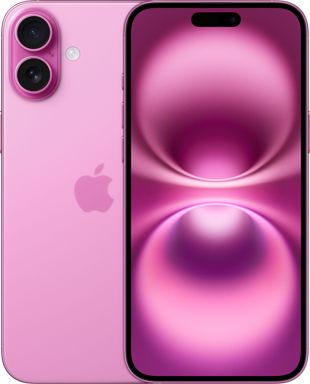 iPhone 16 Plus i rosa, fram och baksida