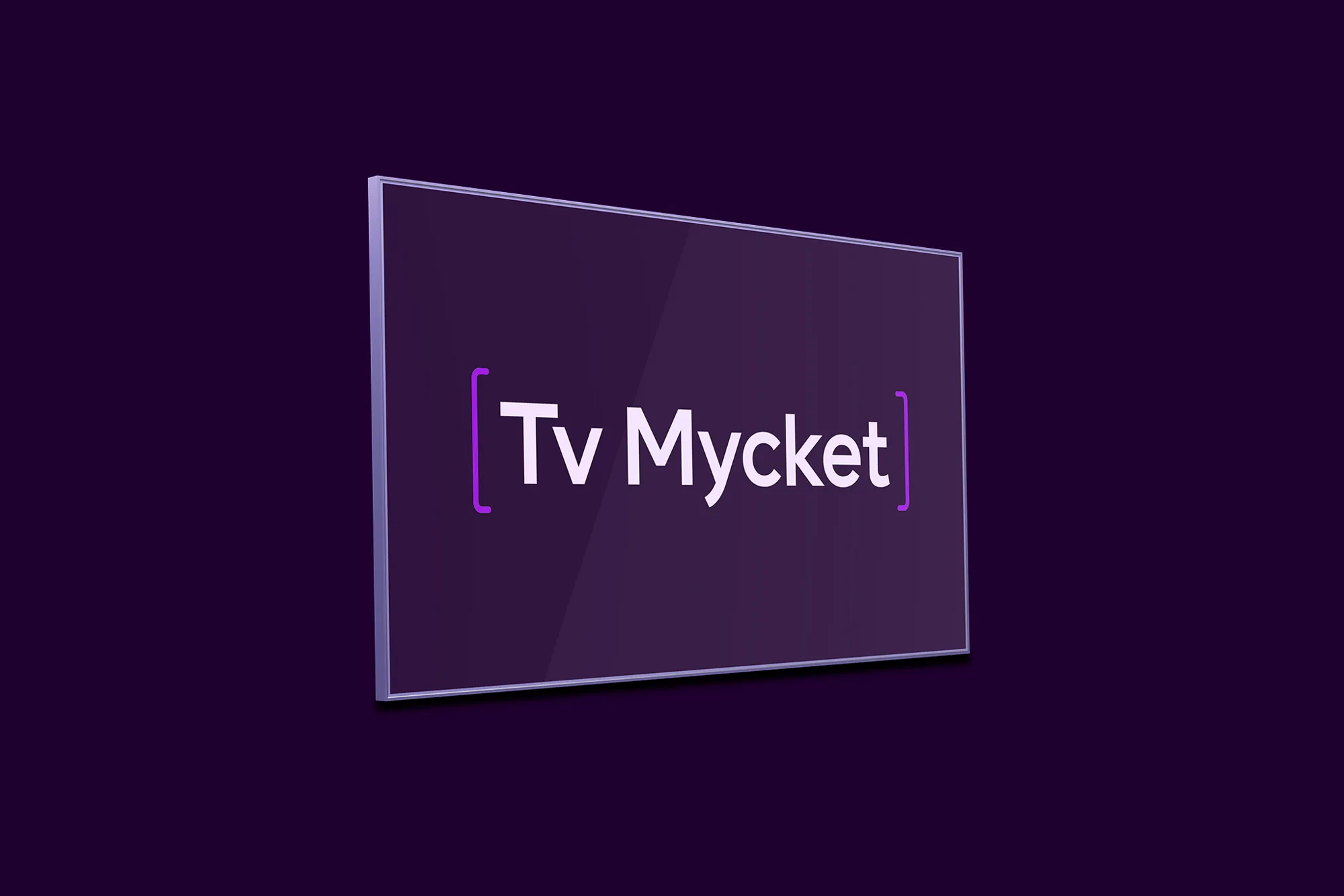En tv-skärm med texten "Tv Mycket" som representerar vårt största tv-paket Tv Mycket med hela 47 kanaler inkl. streaming från TV4 Play, Viaplay, HBO Max och BritBox.