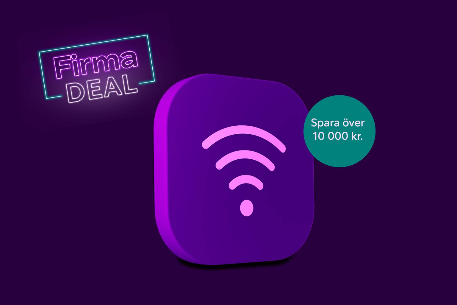 Ikon för Telias bredband med lila bakgrund