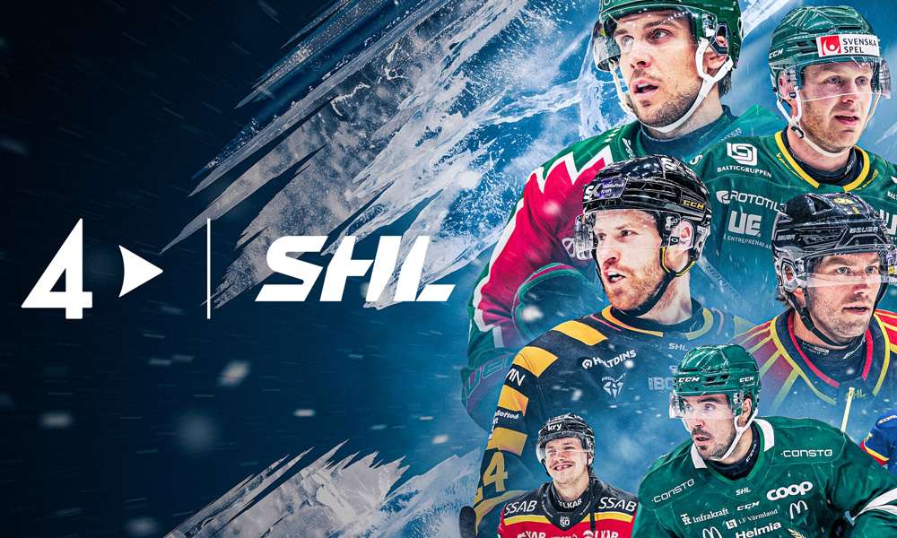 Aktuella hockeyspelare i SHL 2026/27 tillsammans med SHL och TV4 Plays logotyper.