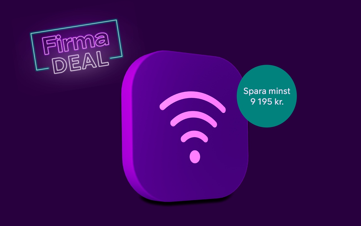 Ikon för Telias bredband med lila bakgrund