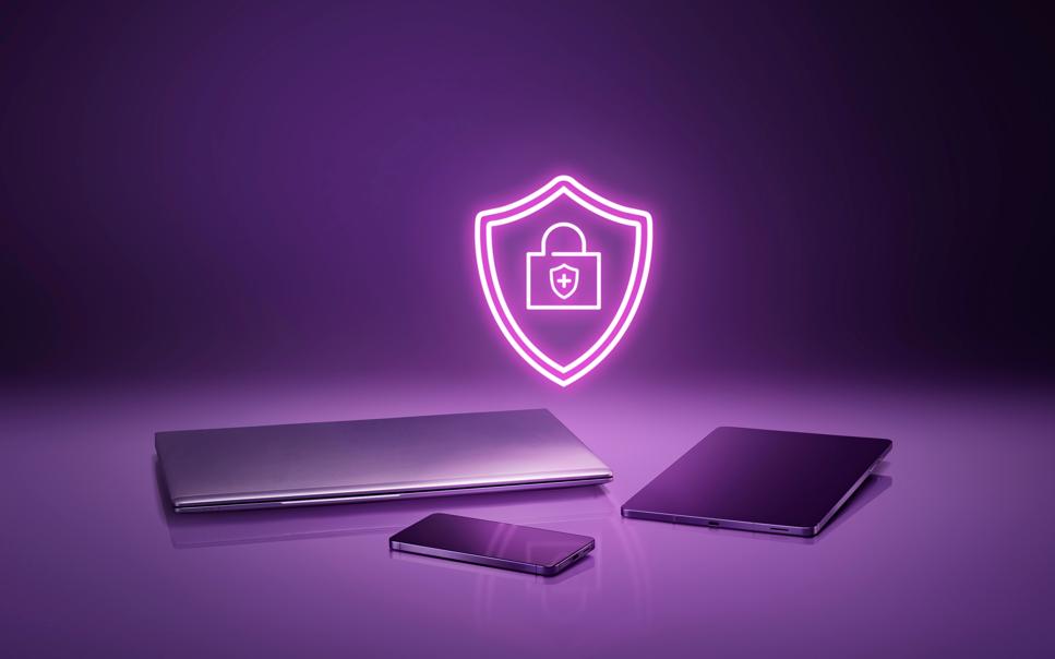 Ikon för Telia cybersäkerhet för dator, mobil och surfplatta.