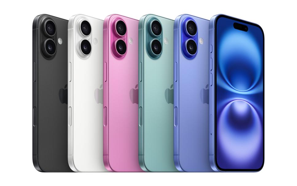 iPhone 16 alla färger uppradade.