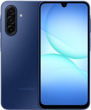 Samsung Galaxy A17 Blå fram- och baksida