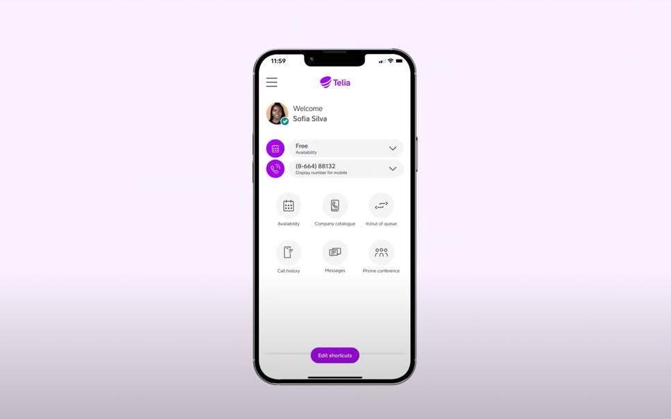 Mobile phone with Smart Connect, pink background.