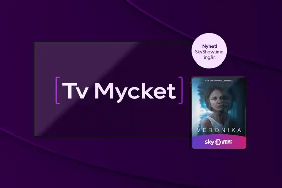 Just nu ingår även SkyShowtime i vårt största tv-paket Tv Mycket – upplev ännu mer med hela 55 kanaler inkl. streaming från totalt sex streamingfavoriter.